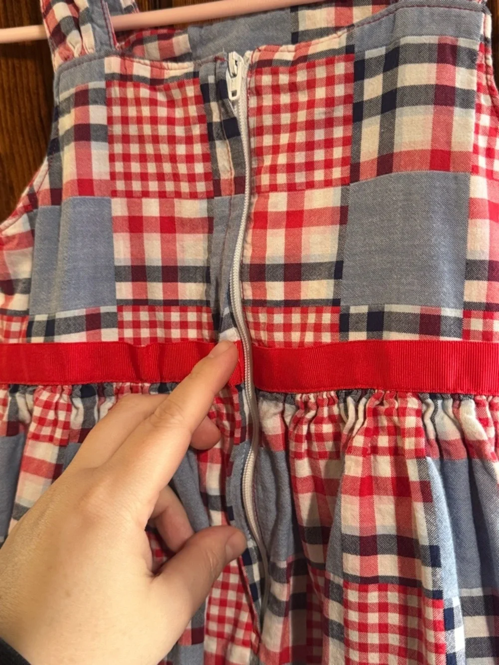 Gymboree Red White & Blue Patchwork Dress Size 5
